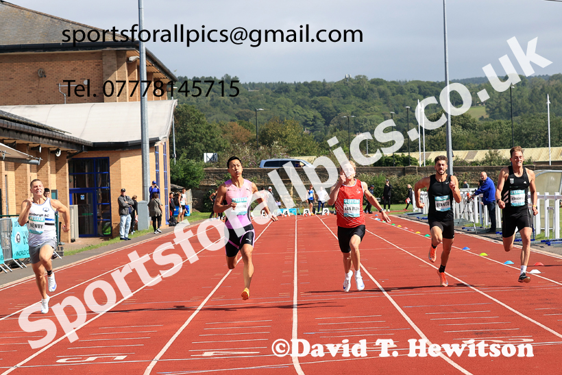 Decathlon 100 metres, 2025 EAP International Combined Events, Hexham, Northumberland.  Photo: David T. Hewitson/Sports for All Pics